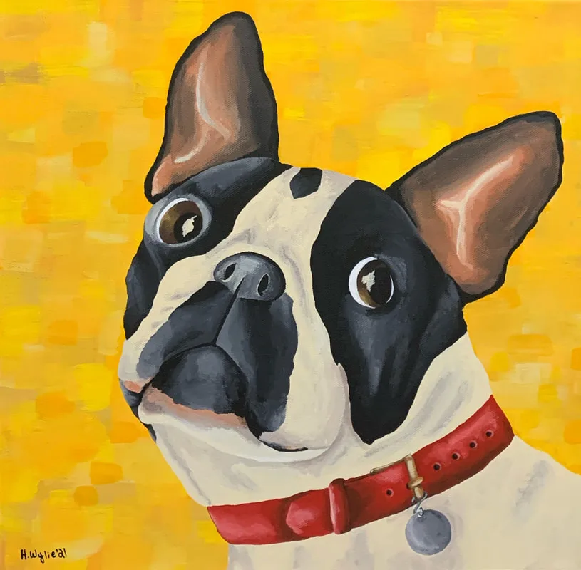 Boston Terrier & Heather Wylie, Boston Terrier & H.Wylie, H Wylie Art